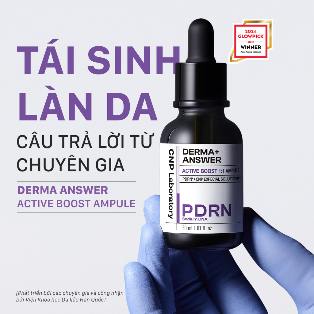 Tinh Chất Sáng Da Giảm Nếp Nhăn CNP Laboratory PDRN Derma+ Answer Active Boost Ampule 15ml