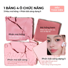 Phấn Má Hồng & Bắt Sáng Judydoll Blush & Highlight Palette 9g