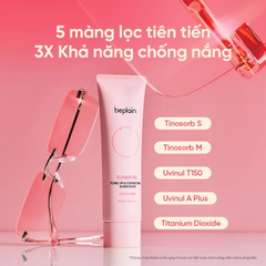 Kem Chống Nắng Nâng Tone beplain Sunmuse Tone Up & Correcting Sunscreen Peach Pink SPF50+ PA++++ 50ml