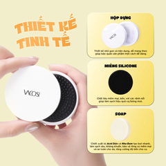 Hộp Rửa Cọ Trang Điểm Kèm Xà Bông Vacosi DC14 Makeup Cleanser Kit
