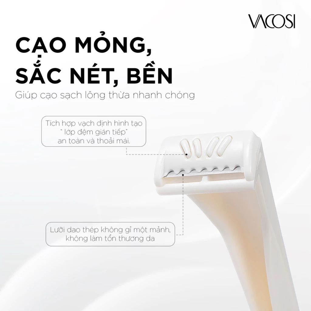Set 2 Cây Dao Cạo Nữ Chuyên Dụng Trắng Xanh Vacosi DC16-01 Lady Razor Kit Beach