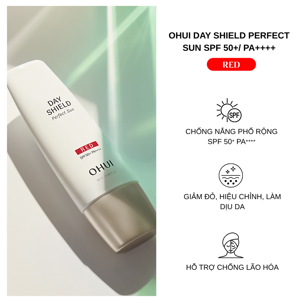 Bộ Sản Phẩm Chống Nắng Dưỡng Da Ohui Day Shield Perfect Sun Red 4PCS Set