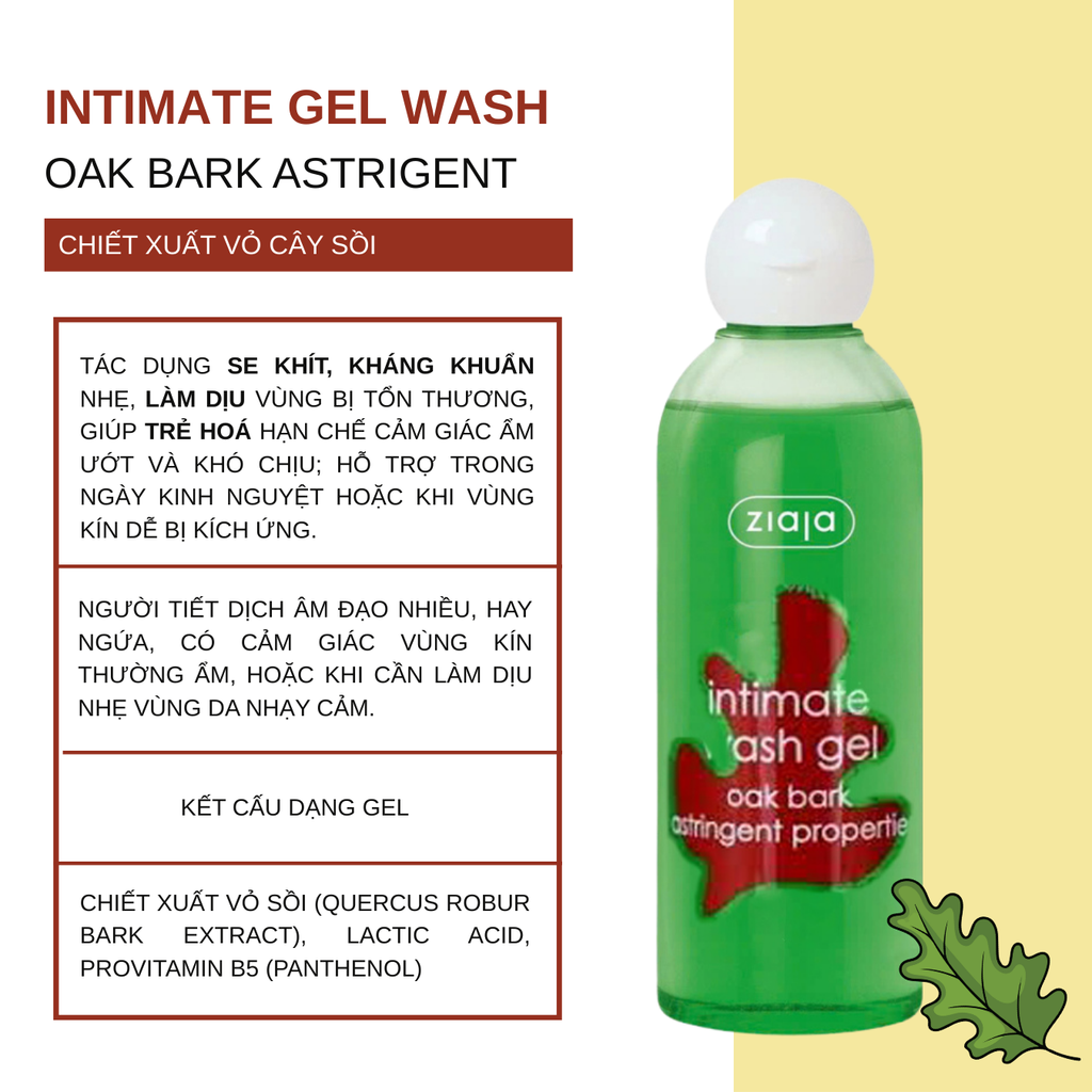 Dung Dịch Vệ Sinh Phụ Nữ Ziaja Intimate Wash Gel 200ml