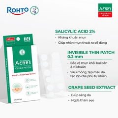 Miếng Dán Mụn Giảm Mụn Sưng Viêm Acnes Clear Patch 24 Miếng