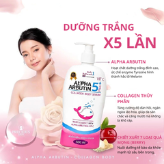 Sữa Dưỡng Thể Alpha Arbutin 5Plus+ Vit C Collagen Body Serum 500ml
