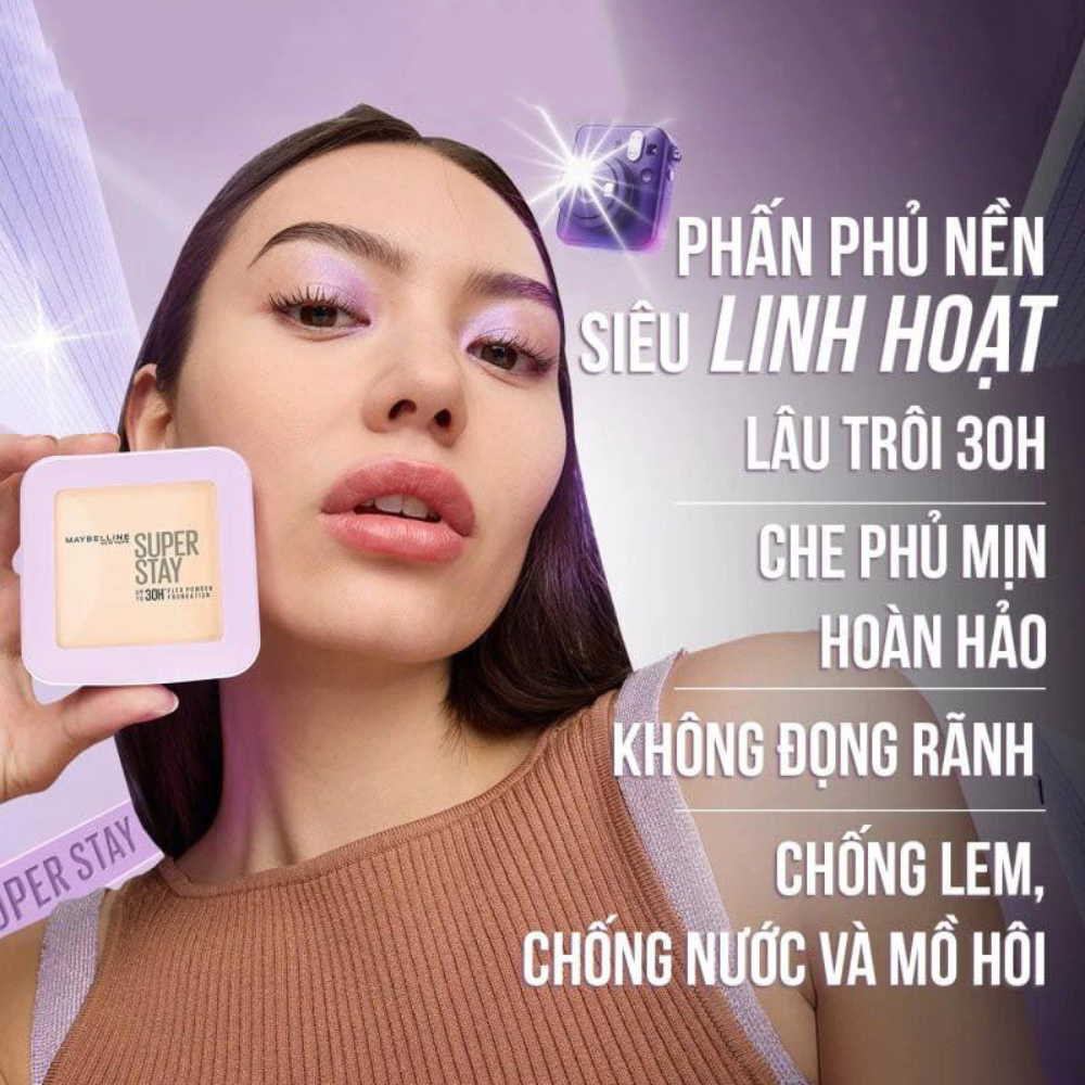 Phấn Phủ Dạng Nén Lâu Trôi Kiềm Dầu Maybelline Super Stay Up To 30H Flex Powder Foundation 9g