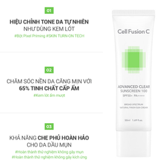 Kem Chống Nắng Cho Da Dầu Mụn Cell Fusion C Advanced Clear Sunscreen 100 SPF50+ PA+++ 35ml + 35ml