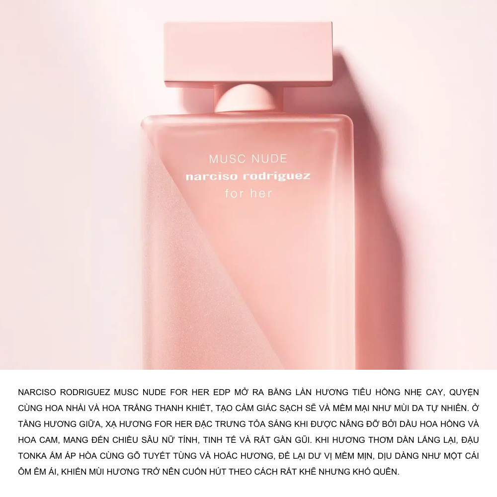 Set Nước Hoa Nữ Narciso Rodriguez Musc Nude For Her (EDP 50ml + Shower gel 50ml + Body Lotion 50ml)