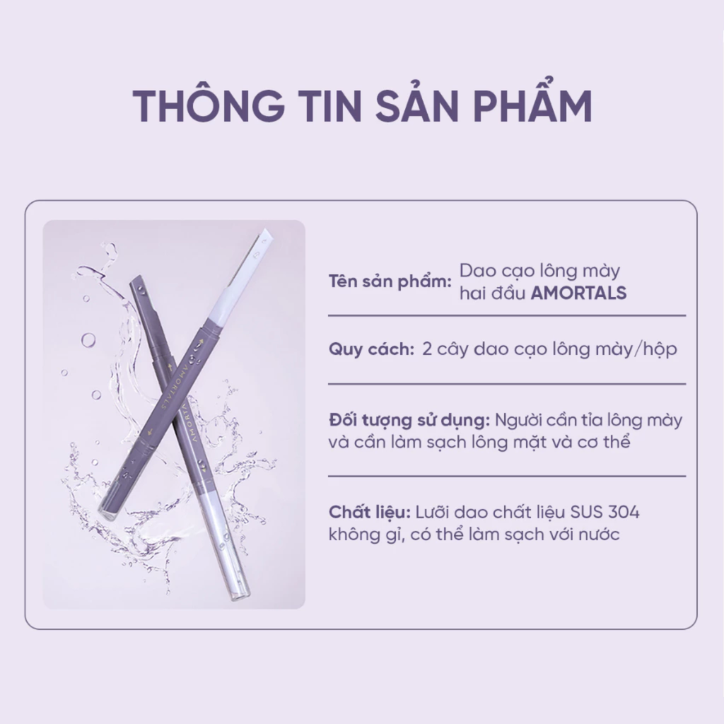 Dao Cạo Lông Mày 2 Đầu Amortals Double Headed Macro Eyebrow Razor