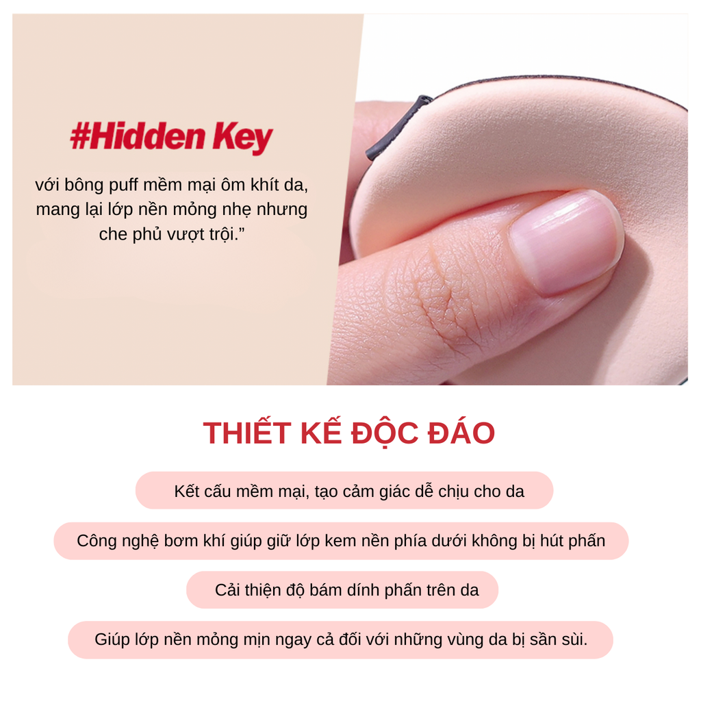 Bông Mút Trang Điểm Espoir Be Glow Volume Cushion Air Puff