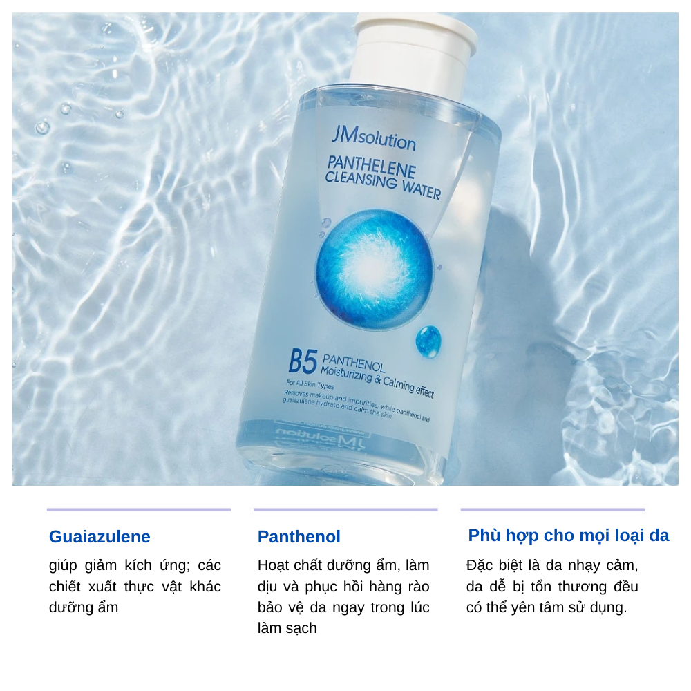 Nước Tẩy Trang Làm Sạch Dịu Nhẹ JMsolution Panthelene Cleansing Water 500ml