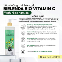 Sữa Dưỡng Thể Bielenda Bio Vitamin C Moisturizing & Brightening Body Milk With Niacinamide 400ml