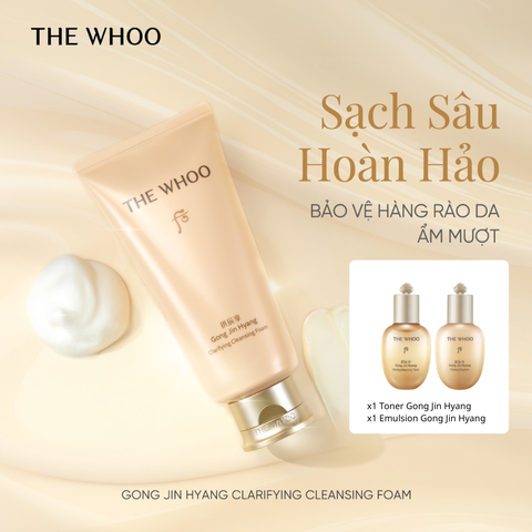 Set Sữa Rửa Mặt Whoo Gong Jin Hyang Clarifying Facial Foam Cleanser Special Set