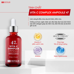 Tinh Chất Dưỡng Trắng Mờ Thâm Nám Histolab 47 Vita C Complex Ampoule Derma Science 50ml