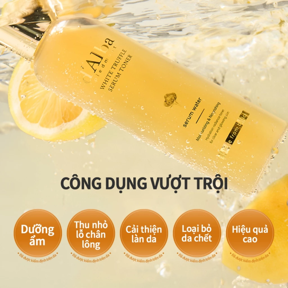 Nước Hoa Hồng Dưỡng Ẩm Cải Thiện Lỗ Chân Lông d'Alba Vita Toning Serum Toner 180ml