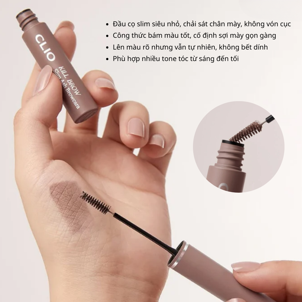 Mascara Lông Mày Clio Kill Brow Slim Ash Browcara 3g