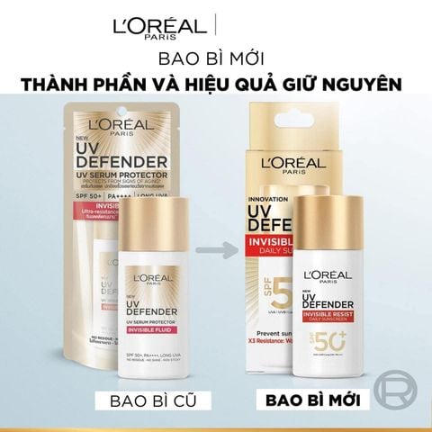 Kem Chống Nắng Loreal Paris X20 UV Defender Serum Invisible Fluid SPF50+ PA++++ 50ml