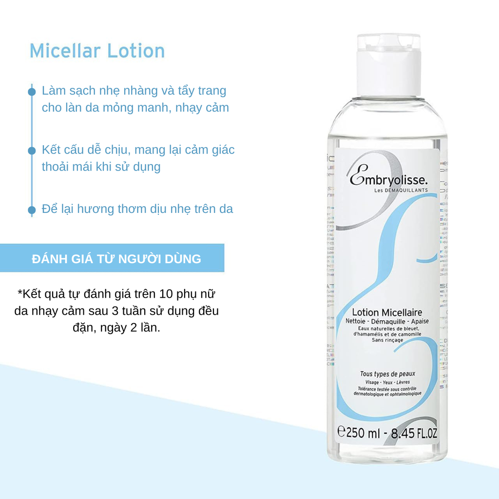 Nước Tẩy Trang Embryolisse Dành Cho Mọi Loại Da Micellar Lotion