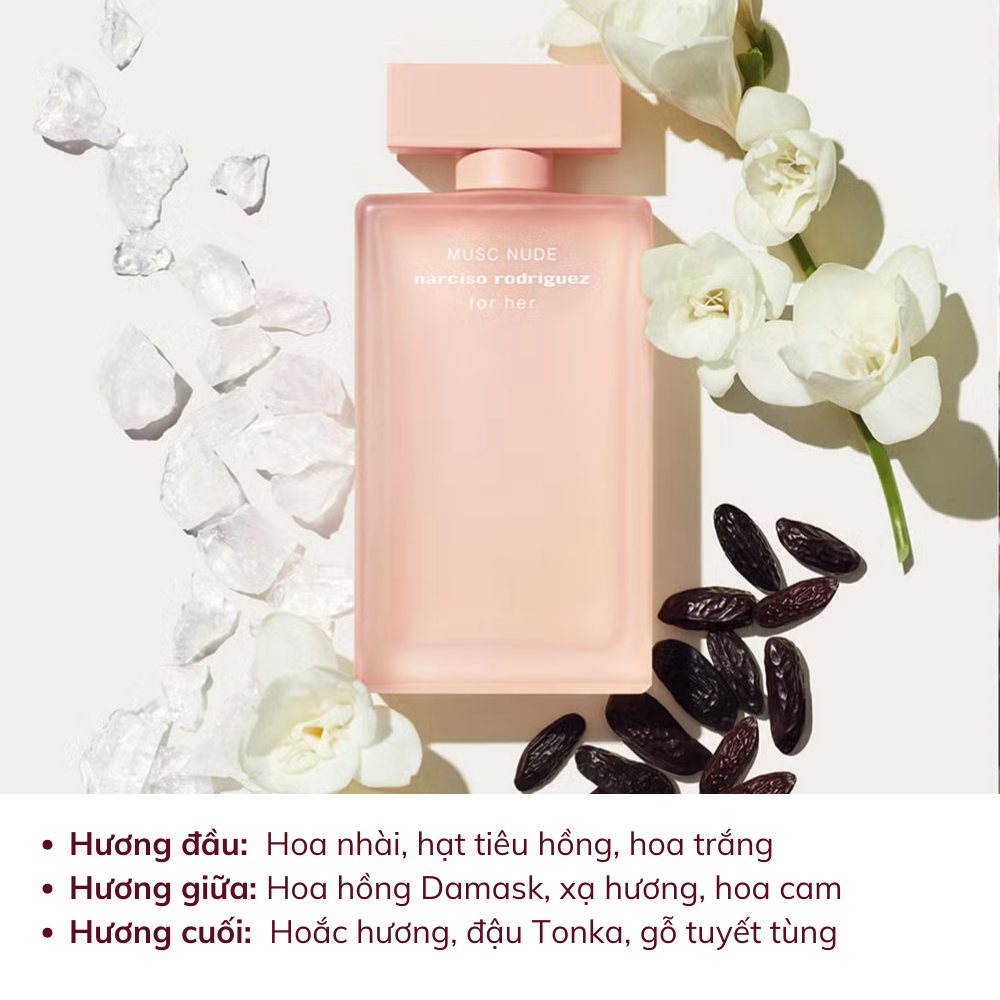 Set Nước Hoa Nữ Narciso Rodriguez Musc Nude For Her (EDP 50ml + Shower gel 50ml + Body Lotion 50ml)