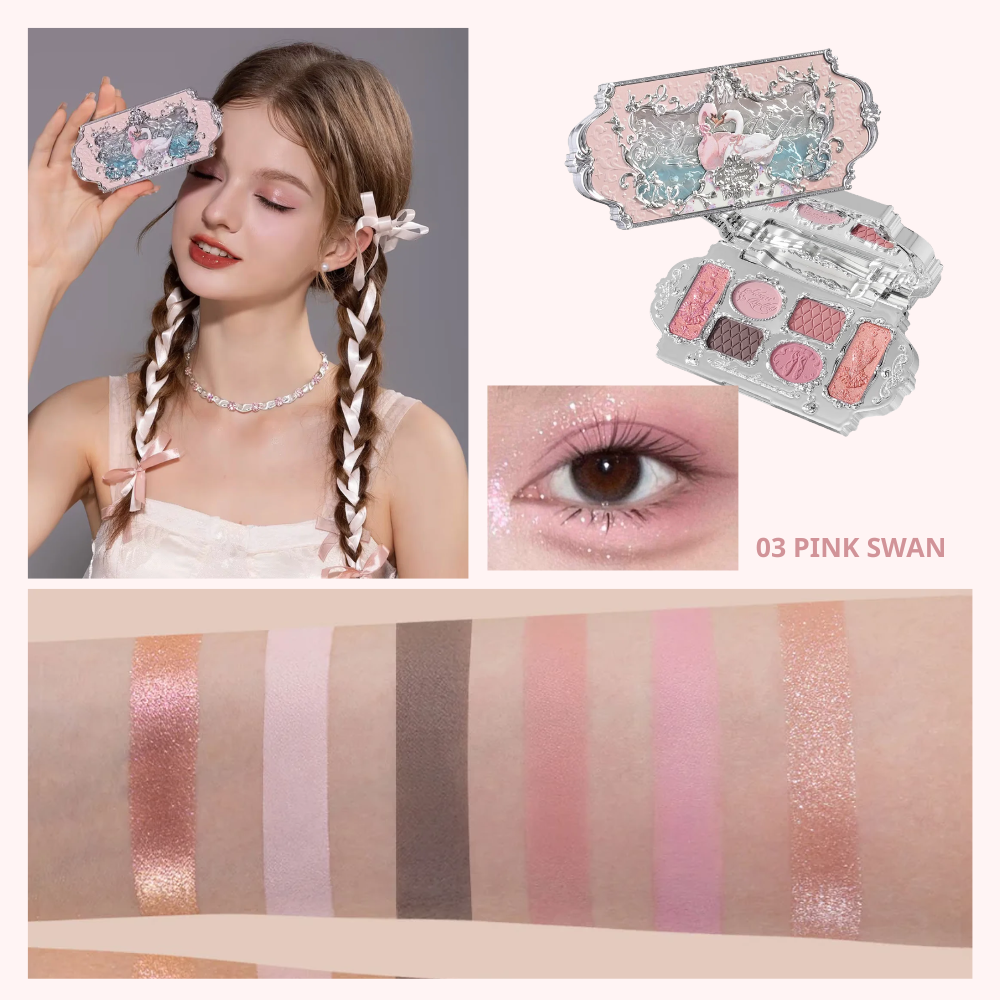 Bảng Mắt Flower Knows Swan Ballet Series Six Color Eyeshadow Palette 6.5g
