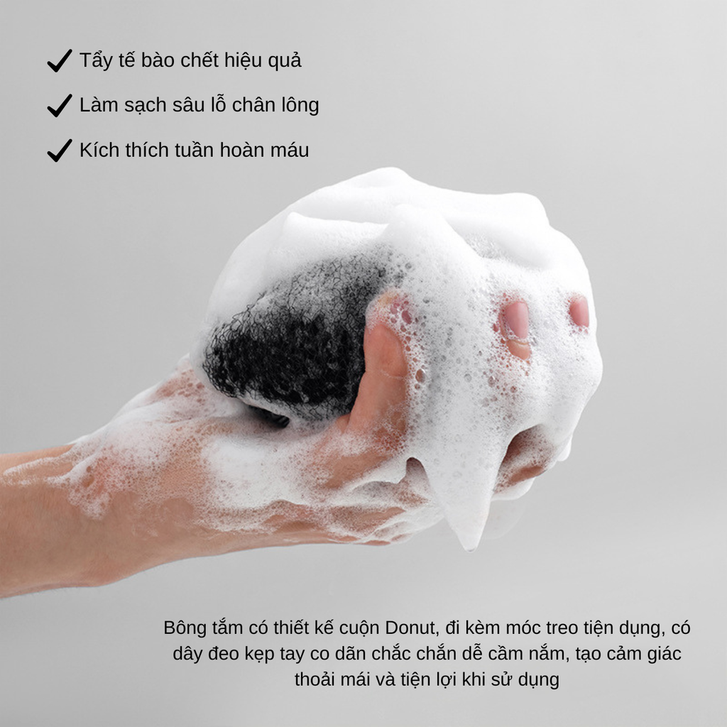 Bông Tắm Lưới Tròn Vacosi BP64 Donut Bath Sponge