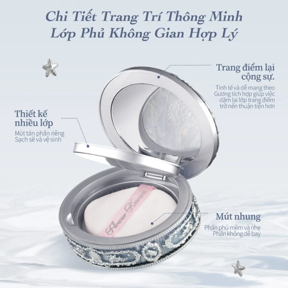 Phấn Phủ Dạng Nén Flower Knows Shell's Jewel Collection Baked Powder 9g