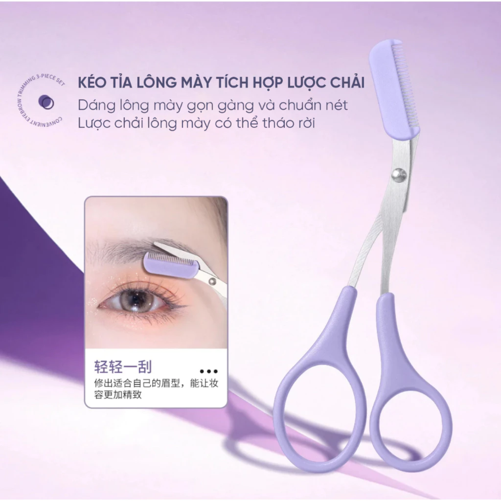 Bộ Dụng Cụ Tỉa Lông Mày Amortals Eyebrow Refining Tricmer 3-Piece Set