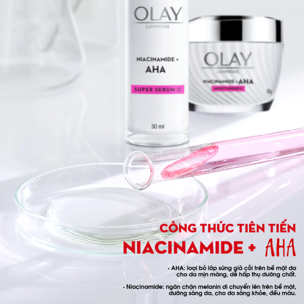 Kem Dưỡng Sáng Da Mờ Thâm Mụn Olay Niacinamide + AHA Moisturizer 50g