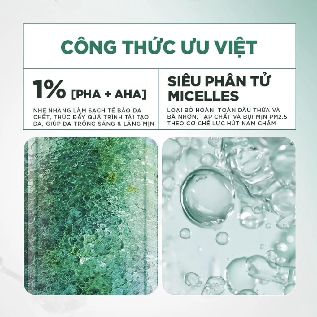 Nước Tẩy Trang Làm Sạch Tế Bào Da Chết Garnier Micellar Exfoliating Water 1% PHA+AHA 400ml