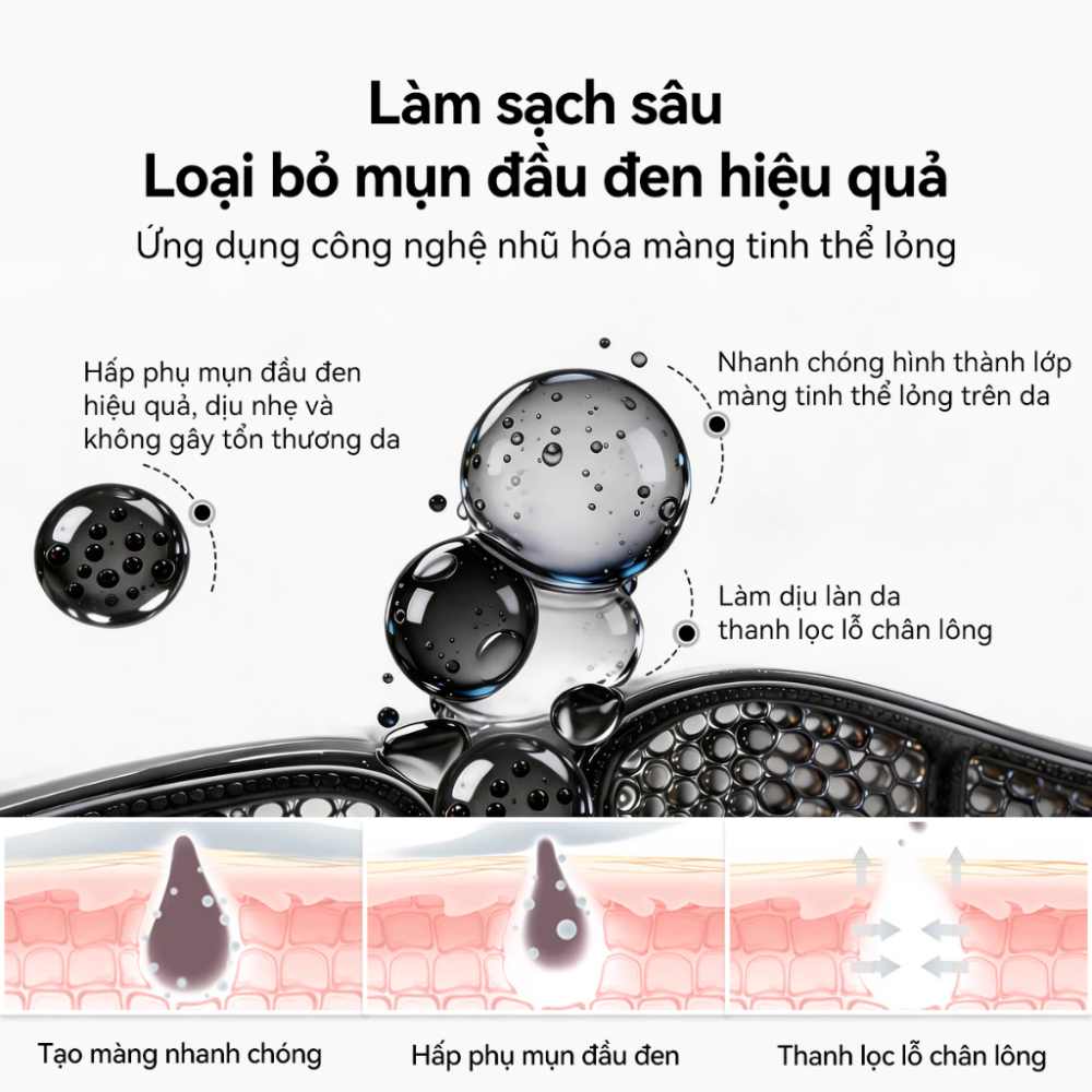 Mặt Nạ Lột Mụn Than Tre Loại Bỏ Mụn Đầu Đen Lanbena Bamboo Charcoal Blackhead Mask 30g