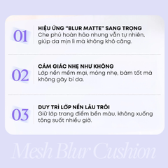 Phấn Nước Clio Kill Cover Mesh Blur Cushion SPF40 PA++ 15g (tặng kèm lõi)