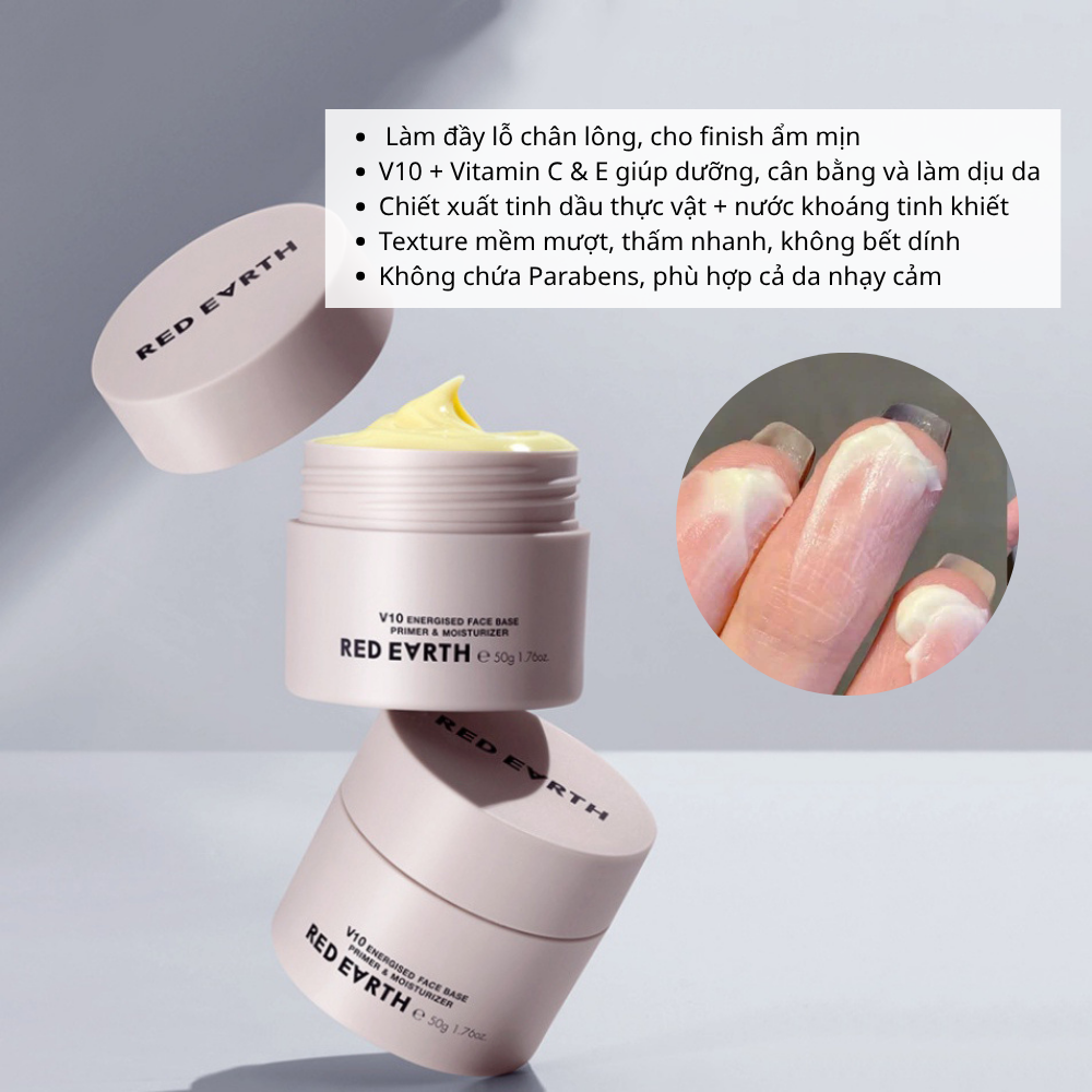 Kem Lót Red Earth V10 Energised Face Base Primer & Moisturizer