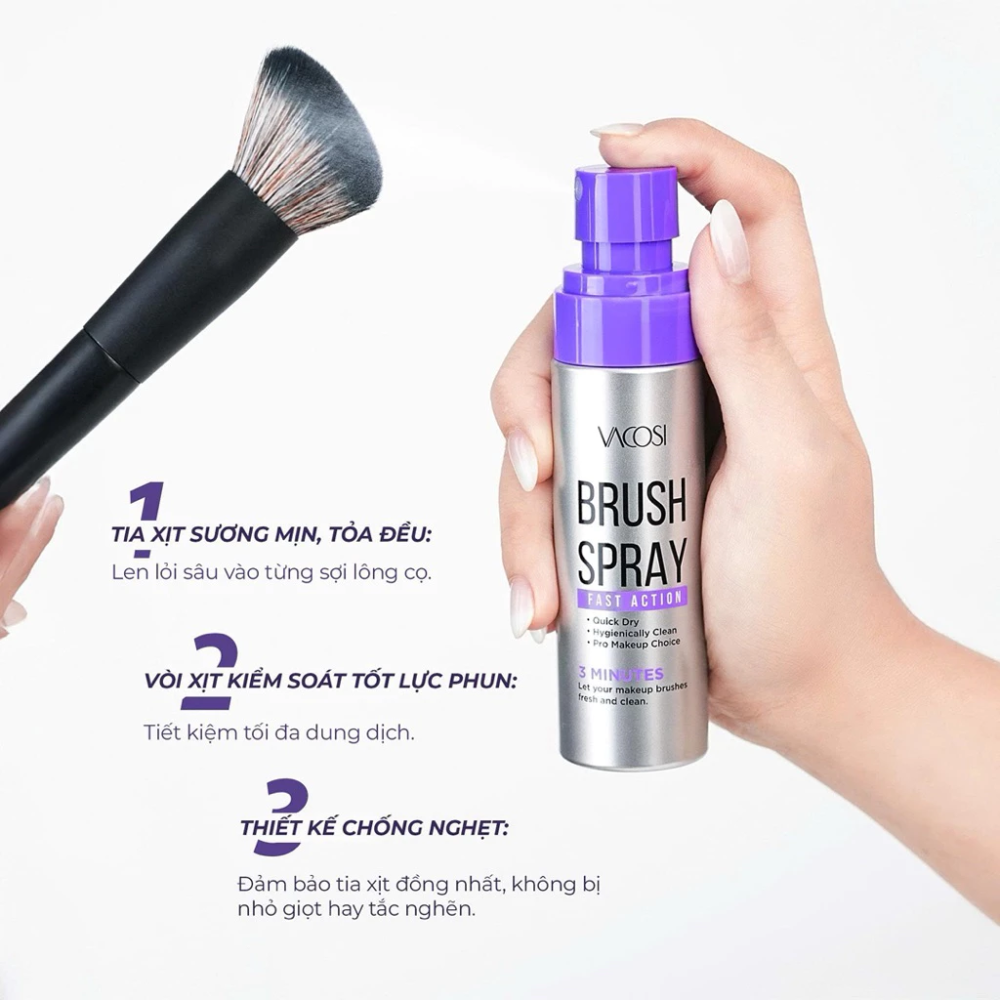 Xịt Rửa Cọ Khô Vacosi RC05 Brush Spray Fast Action