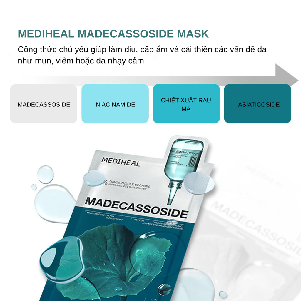 Mặt Nạ Cấp Ẩm Làm Dịu Da Mediheal Madecassoside Blemish Repair Essential Mask 24ml