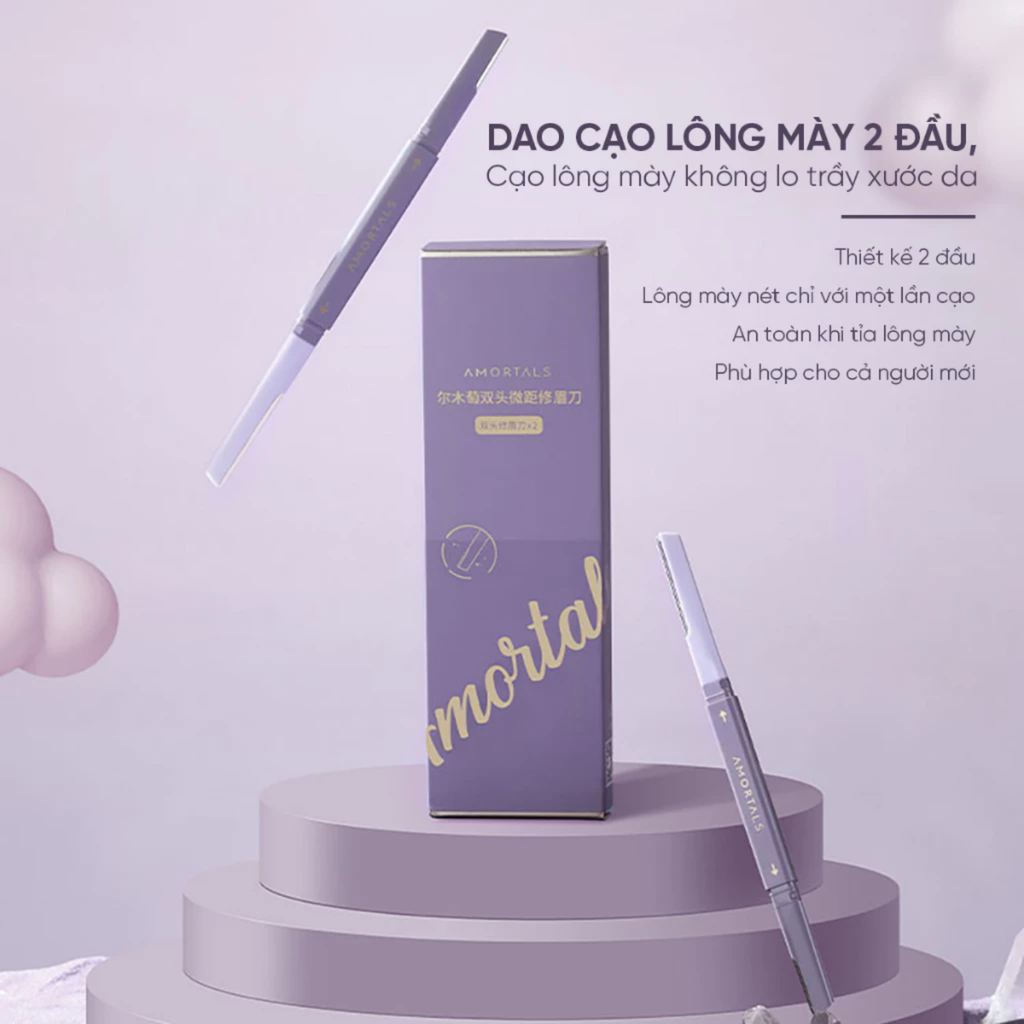 Dao Cạo Lông Mày 2 Đầu Amortals Double Headed Macro Eyebrow Razor