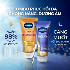 Sữa Dưỡng Thể Trắng Da Ban Đêm Vaseline Healthy Bright Gluta HYA Serum Burst Lotion 10X 330ml