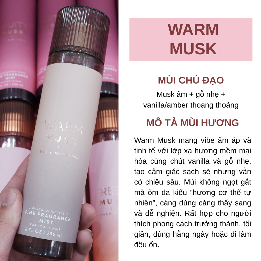 Xịt Thơm Body Và Tóc Bath & Body Works For Body & Hair Fine Fragrance Mist 236ml