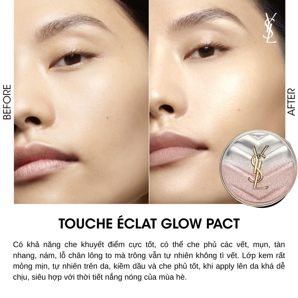 Phấn Nước YSL Touche Eclat Glow-Pact Cushion High Cover Mesh Foundation Collector SPF23 PA++ 12g