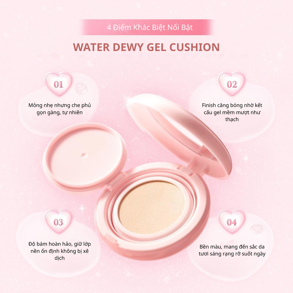 Phấn Nước Căng Bóng Dasique Water Dewy Gel Cushion SPF50+ PA++++ 15g