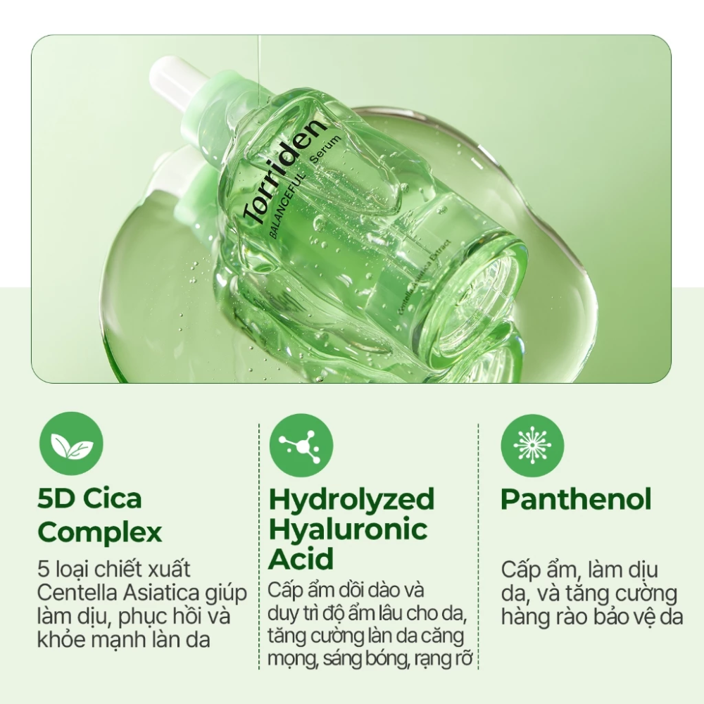 Tinh Chất Cấp Ẩm Và Hỗ Trợ Làm Dịu Cho Da Mụn Torriden Balanceful Centella Asiatica Extract Serum 50ml
