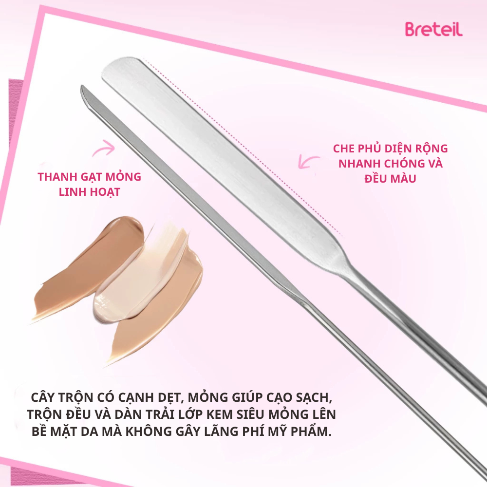 Bộ Dụng Cụ Khay + Cây Trộn Kem Nền Breteil Beauty Tools As Companions BR-F12