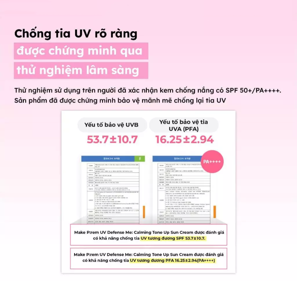 Kem Chống Nắng Vật Lý Nâng Tone Make P:rem UV Defense Me Calming Tone Up Sun Cream SPF50+ PA++++ 50ml
