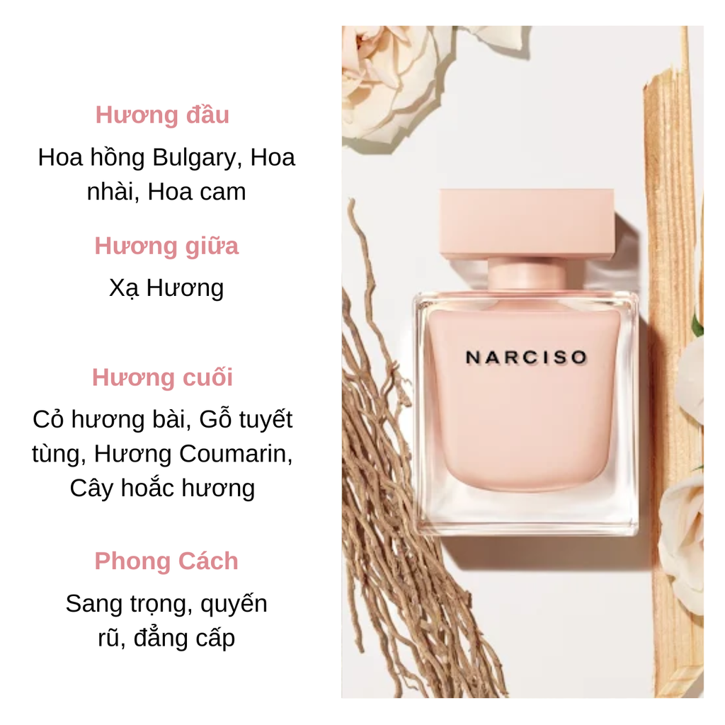 Set Nước Hoa Nữ Narciso Poudree Eau De Parfum (EDP 50ml + Body Lotion 50ml + Sữa Tắm 50ml)