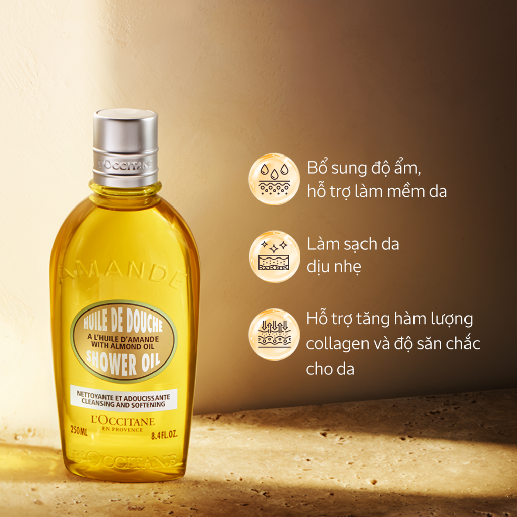 Dầu Tắm Hạnh Nhân L'Occitane Almond Shower Oil 250ml