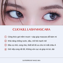 Set Chuốt Mi Clio Kill Lash Superproof Mascara Long Curling 7g + Long Curling Deep Pink Mascara 3.5g