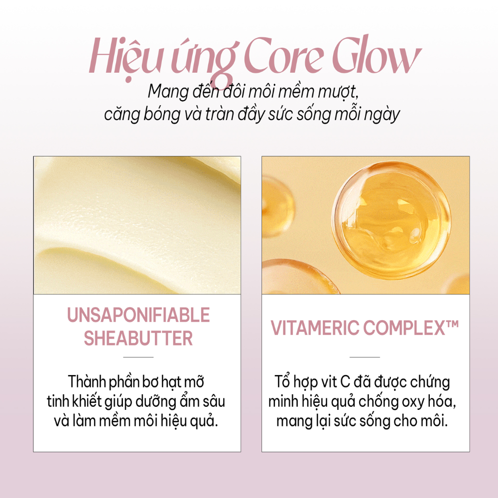Set Son Dưỡng Espoir Bare Glow Lip Balm 3g #Pinch Rose + Túi Carabiner Pouch