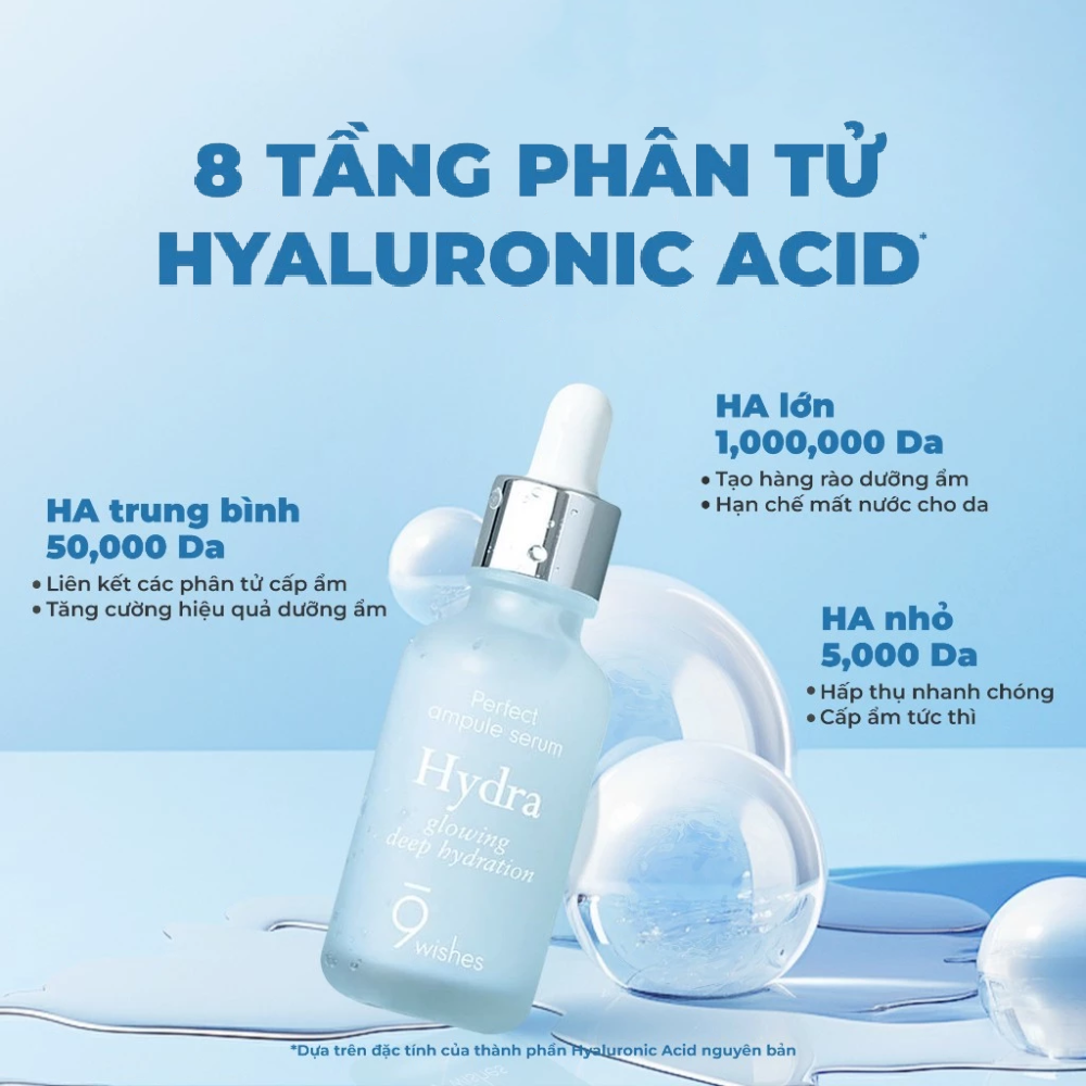 Tinh Chất Dưỡng Ẩm Làm Căng Bóng Da 9 Wishes Hydra Ampule II 30ml