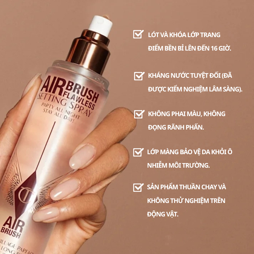 Xịt Khóa Nền Charlotte Tilbury Airbrush Flawless Setting Spray 100ml
