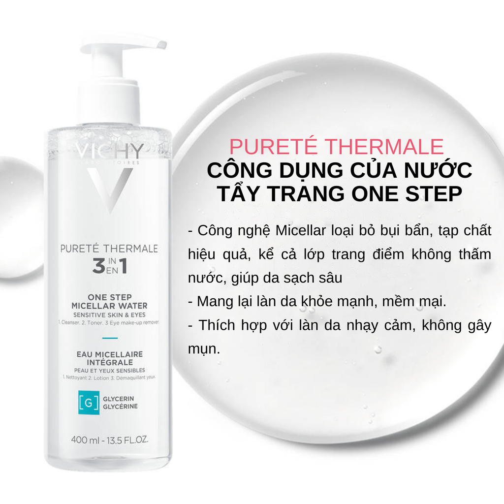Nước Tẩy Trang Vichy Cho Da Nhạy Cảm Pureté Thermale Mineral Micellar Water For Sensitive Skin
