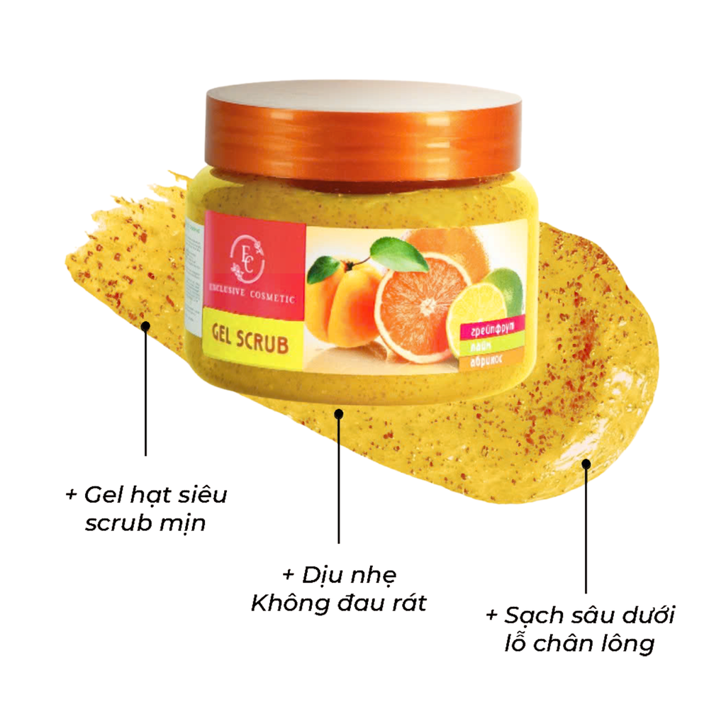 Tẩy Da Chết Toàn Thân Hương Chanh Đào Exclusive Cosmetic Gel Scrub Grapefruit Lime Apricot 380g